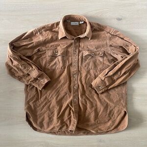 Mens Vintage L.L. Bean Brown Heavy Button-Up Shirt Size XL